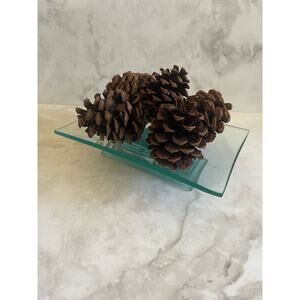 Vintage Rare Modern Raised Tempered Glass Centerpiece Stand